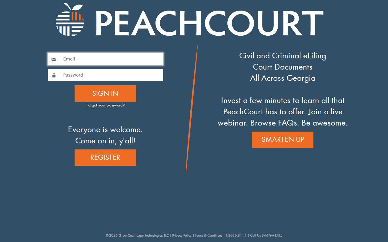 Wheeler County case lookup PeachCourt access screen
